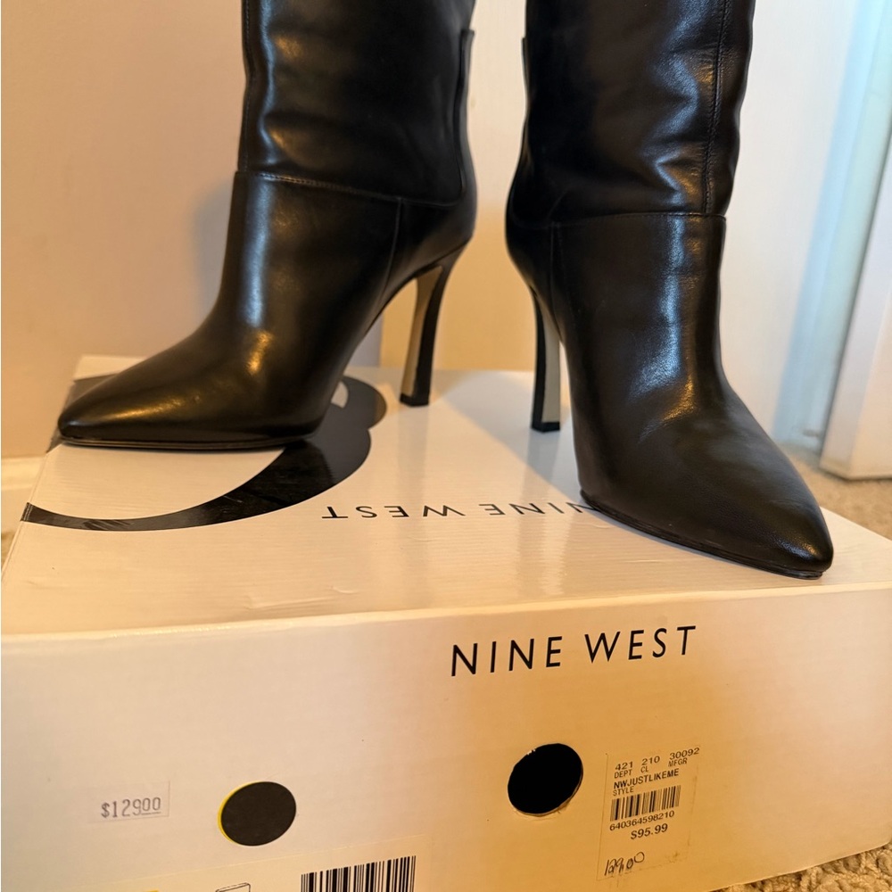 Nine West Black Heeled Boots for Women